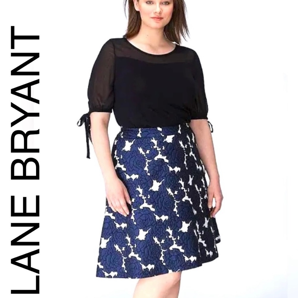 Lane Bryant Women's Blue and White Skirt